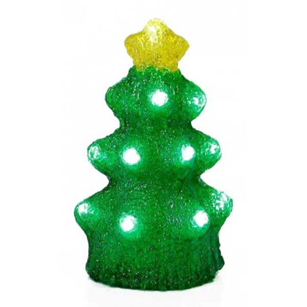 Χριστουγεννιάτικο Φωτιζόμενο Ακρυλικό Δεντράκι με LED (16cm)